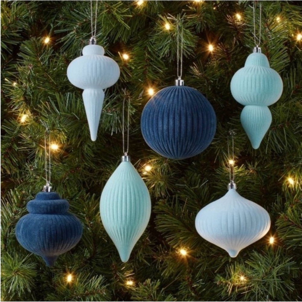 Mint condition Target flocked ornament set